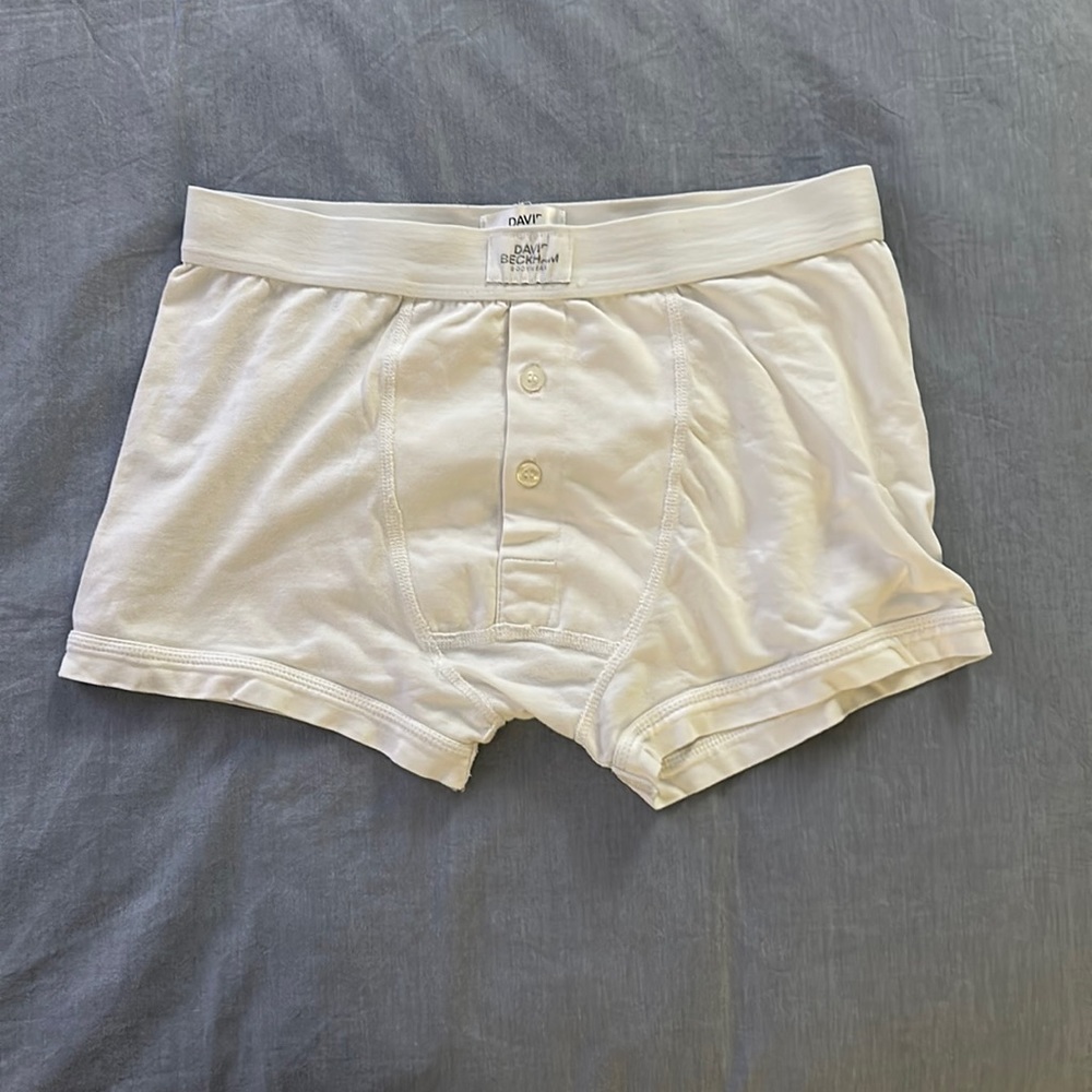 Pair of David Beckham white boxer briefs, preloved full of love